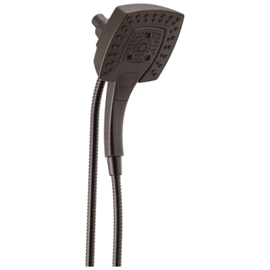 Click here to see Delta 58474-RB25 Delta Universal Showering 2.5 GPM H2Okinetic In2ition 5-Setting Two-In-One Shower, Square Head, Touch-Clean Spray Nozzles, Venetian Bronze - 58474-RB25
