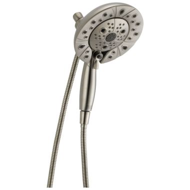Click here to see Delta 58480-SS25-PK Delta Universal Showering 2.5 GPM 5-Setting In2ition Two-In-One Shower, MagnaTite Docking, Touch-Clean Spray Nozzles, Stainless - 58480-SS25-PK (Recertified)