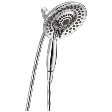 Click here to see Delta 58569-25-PK Delta In2ition 5-Setting Touch-Clean 2-in-1 Shower, Touch-Clean Spray Nozzles, WaterSense Certified, 2.5 GPM, Chrome - 58569-25-PK