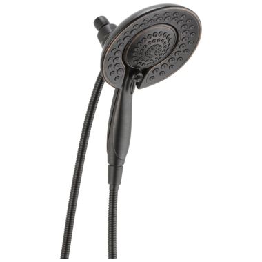Click here to see Delta 58569-RB25-PK Delta In2ition 5-Setting Touch-Clean 2-in-1 Shower, Touch-Clean Spray Nozzles, WaterSense Certified, 2.5 GPM, Venetian Bronze - 58569-RB25-PK