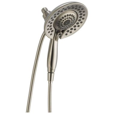 Click here to see Delta 58569-SS25-PK Delta In2ition 5-Setting Touch-Clean 2-in-1 Shower, Touch-Clean Spray Nozzles, WaterSense Certified, 2.5 GPM , Stainless - 58569-SS25-PK