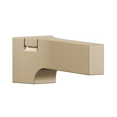 Click here to see Delta RP84412CZ Delta Zura 7-1/4in Champagne Bronze Wall-Mount Tub Spout with Pull-Up Diverter, Single Hole Installation, 1/2in-14 NPT Connection - RP84412CZ 