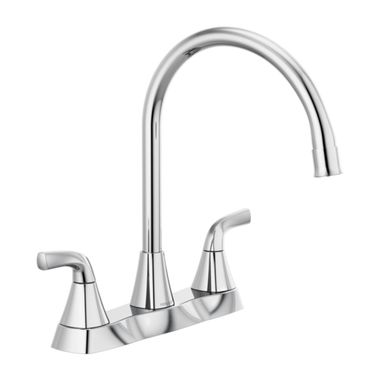 Click here to see Peerless P2935LF Peerless Parkwood Chrome Two-Handle Deck Mount Kitchen Faucet, 1.5 GPM, ADA, Low-Lead Certified - P2935LF