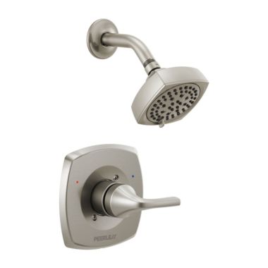 Click here to see Peerless PTT14235-BN Peerless Parkwood MultiChoice 6-Setting Touch-Clean Shower Faucet with Pressure Balance Cartridge, Trim Only, 1.5 GPM, Brushed Nickel - PTT14235-BN