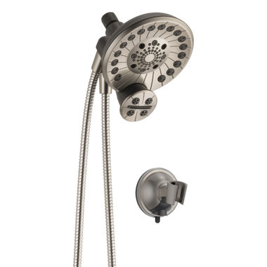 Click here to see Peerless 76465DSN Peerless Sidekick 2-in-1 Wall Mount Round Shower Head, 2.5 GPM, 80 PSI, Brushed Nickel - 76465DSN