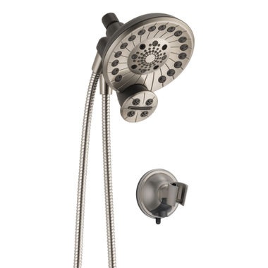 Click here to see Peerless 76465SN Peerless Sidekick 2-in-1 Wall Mount Round Shower Head, 1.75 GPM, 80 PSI, WaterSense, Touch Clean, Brushed Nickel - 76465SN