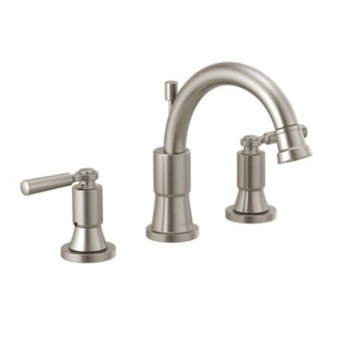 Click here to see Peerless PTT4323-BN Peerless Westchester Roman Tub Faucet Trim, Brushed Nickel, Two Lever Handles, Deck-Mount, 8-3/8in Spout Reach, 3-hole 6-16in Installation - PTT4323-BN