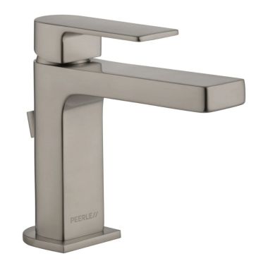 Click here to see Peerless P1519LF-BN-0.5 Peerless Xander Single-Hole Bathroom Faucet with 50/50 Pop-Up Drain, Single-Handle, 0.5 GPM, Lever Handle, ADA, WaterSense, Brushed Nickel - P1519LF-BN-0.5