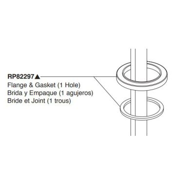 Click here to see Peerless RP82297BL Peerless Precept Matte Black Flange and Gasket - RP82297BL 