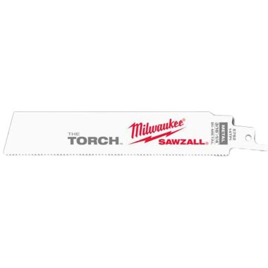 Click here to see Milwaukee 48-00-5782 Sawzall Torch 48-00-5782 Bi-Metal Reciprocating Saw Blade, 6 in L x 1 in W x 0.042 in T, 14 TPI