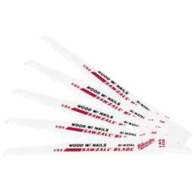 Click here to see Milwaukee 48-00-5035 Sawzall 48-00-5035 Bi-Metal Reciprocating Saw Blade, 6 in L x 3/4 in W x 0.05 in T, 5 TPI