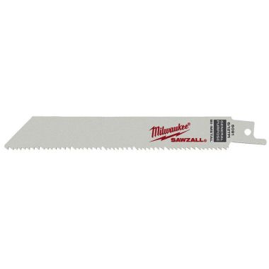 Click here to see Milwaukee 48-00-5091 Sawzall 48-00-5091 Bi-Metal Reciprocating Saw Blade, 6 in L x 3/4 in W x 0.05 in T, 8/12 TPI
