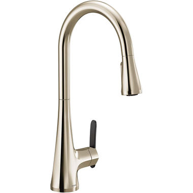 Click here to see Moen S7235NL Moen Sinema Single Handle High Arc Pull-Down Kitchen Faucet, Polished Nickel - S7235NL