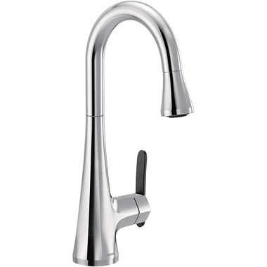 Click here to see Moen S6235 Moen Sinema Single Handle High Arc Pull-Down Bar/Prep Faucet, Chrome - S6235