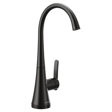 Click here to see Moen S5535BL Moen Sinema One-Handle High Arc Beverage Faucet, Matte Black - S5535BL