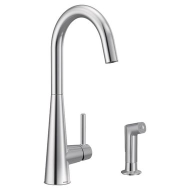 Click here to see Moen 7870 Moen Sleek Single Handle Kitchen Faucet w/ Side Spray, Chrome - 7870