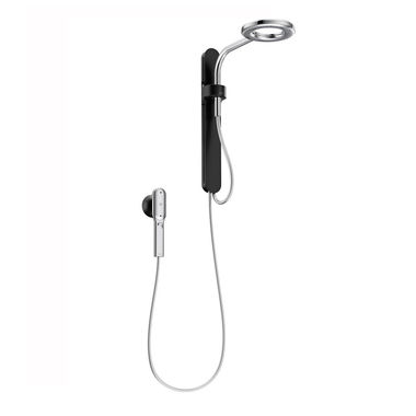 Click here to see Moen N207C0BLC Moen Nebia 7.9in Rainshower and Handheld Shower Combination with Wall Bracket, Two-Spray Function, 1.75 GPM, Atomized Spray, Black/Chrome - N207C0BLC