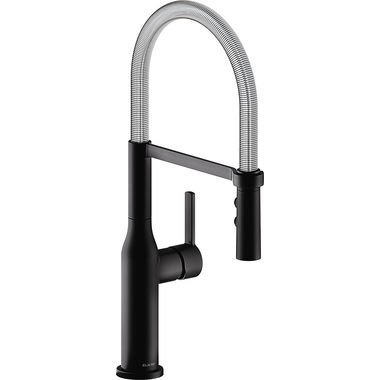 Click here to see Elkay LKAV1061MBCR Elkay Avado Single Handle Semi-Pro Kitchen Faucet, Matte Black/Chrome - LKAV1061MBCR