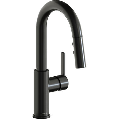 Click here to see Elkay LKAV3032BK Elkay Avado Single Handle Pull-Down Bar/Prep Faucet, Black Stainless - LKAV3032BK