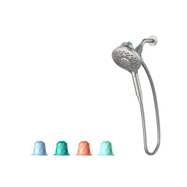 Click here to see Moen IN208H2SRN Moen Aromatherapy 2-in-1 Shower with INLY Shower Capsules, 6-Function Hand Shower, 1-Function Rainshower, Magnetix Docking System, 1.75 GPM, Brushed Nickel - IN208H2SRN