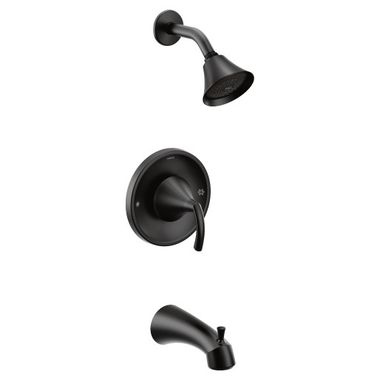 Click here to see Moen T2743BL Moen Glyde Posi-Temp Tub/Shower Faucet, 2.5 GPM, 1-Function, Single Lever Handle, M-PACT, Matte Black - T2743BL
