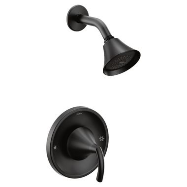 Click here to see Moen T2742BL Moen Glyde Posi-Temp Single-Handle Shower Faucet, One-Function, 2.5 GPM, Lever Handle, M-PACT, Matte Black - T2742BL