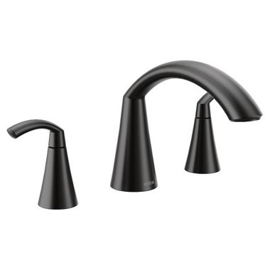 Click here to see Moen T373BL Moen Glyde Roman Tub Faucet Trim, Lever Handles, Matte Black - T373BL