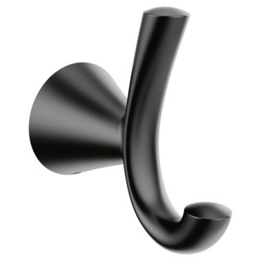 Click here to see Moen YB2303BL Moen Glyde Double Robe Hook, Zinc Constructed, Matte Black - YB2303BL