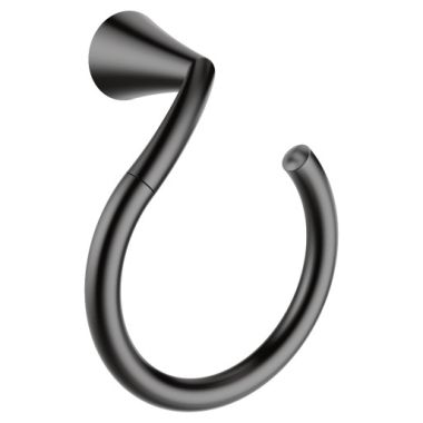 Click here to see Moen YB2386BL Moen Glyde Hand Wall Mounted Towel Ring, Zinc Constructed, Matte Black - YB2386BL
