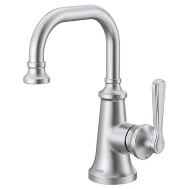 Click here to see Moen S44101 Moen Colinet Single-Handle Bathroom Faucet with Metal Pop-Up, 1.2 GPM, Lever Handle, Chrome - S44101