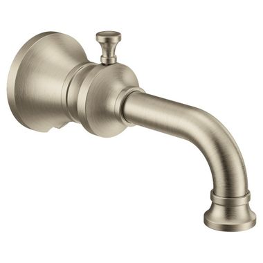 Click here to see Moen S5000BN Moen Colinet Wall Mounted Brushed Nickel Diverter Tub Spout, 1/2-inch Connection Size, Slip Fit - S5000BN