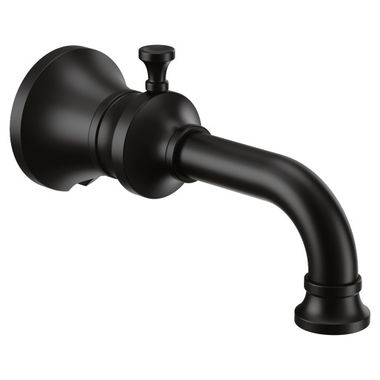 Click here to see Moen S5000BL Moen Colinet Wall Mounted Matte Black Diverter Tub Spout, 1/2-inch Connection Size, Slip Fit - S5000BL