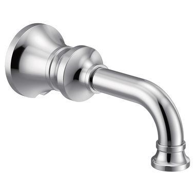 Click here to see Moen S5001 Moen Colinet Wall Mounted Chrome Non-Diverter Tub Spout, 1/2-inch Connection Size, Slip Fit - S5001
