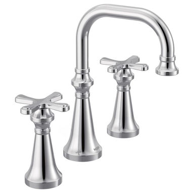 Click here to see Moen TS44505 Moen Colinet Two-Handle Roman Tub Faucet, High Arc Spout, Cross Handles, Polished Chrome - TS44505