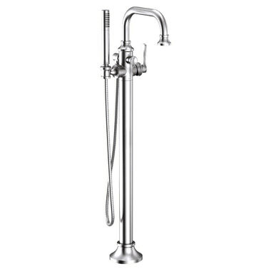 Click here to see Moen S44507 Moen Colinet 6 GPM Freestanding Tub Filler with 1.75 GPM Single-Function Hand Shower, Single Lever Handle, Chrome - S44507