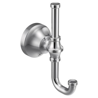 Click here to see Moen YB0503CH Moen Colinet Double Robe Hook, Zinc Constructed, Chrome - YB0503CH