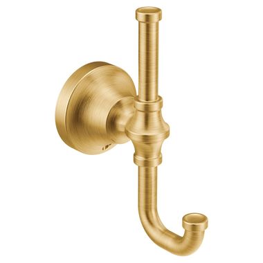 Click here to see Moen YB0503BG Moen Colinet Double Robe Hook, Zinc Constructed, Brushed Gold - YB0503BG