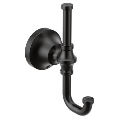 Click here to see Moen YB0503BL Moen Colinet Double Robe Hook, Zinc Constructed - Matte Black - YB0503BL