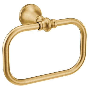Click here to see Moen YB0586BG Moen CSI Colinet Wall Mounted Towel Ring, Zinc Constructed, Brushed Gold - YB0586BG