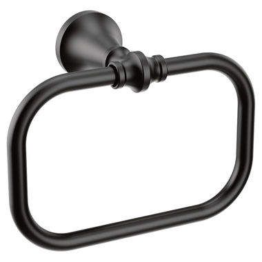 Click here to see Moen YB0586BL Moen CSI  Colinet Wall Mounted Towel Ring, Matte Black - YB0586BL