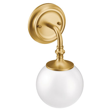 Click here to see Moen YB0561BG Moen Colinet 1-Globe Bathroom Vanity Light, Brushed Gold - YB0561BG