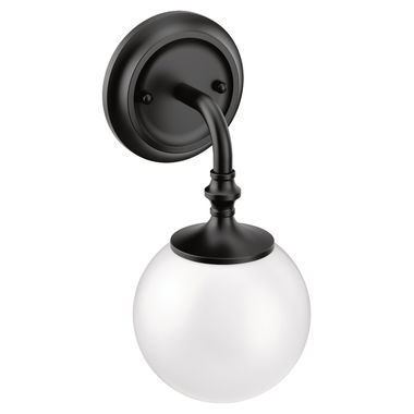 Click here to see Moen YB0561BL Moen Colinet 1-Globe Bathroom Vanity Light, Matte Black - YB0561BL