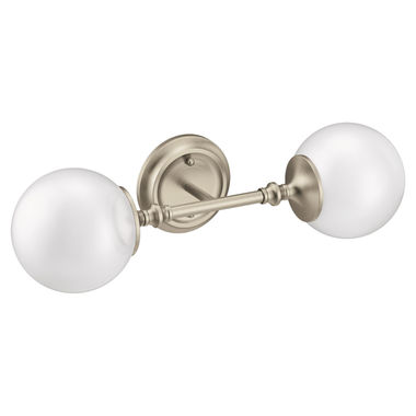 Click here to see Moen YB0562BN Moen Colinet 2-Globe Bathroom Vanity Light, Brushed Nickel - YB0562BN