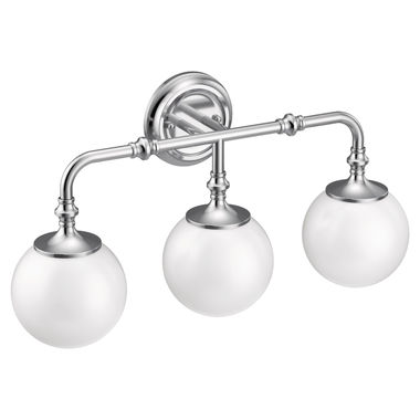 Click here to see Moen YB0563CH Moen Colinet 3-Globe Bathroom Vanity Light, Chrome - YB0563CH