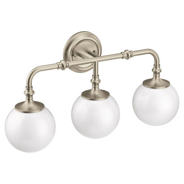 Click here to see Moen YB0563BN Moen Colinet 3-Globe Bathroom Vanity Light, Brushed Nickel - YB0563BN