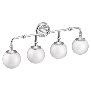 Click here to see Moen YB0564CH Moen Colinet 4-Globe Bathroom Vanity Light, Chrome - YB0564CH