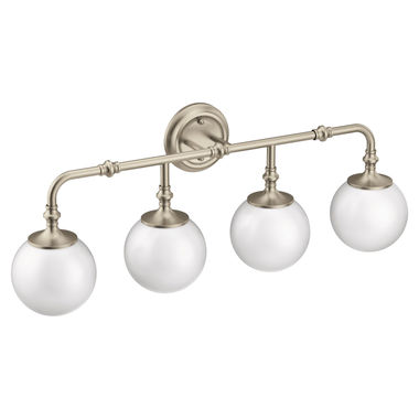 Click here to see Moen YB0564BN Moen Colinet 4-Globe Bathroom Vanity Light, Brushed Nickel - YB0564BN