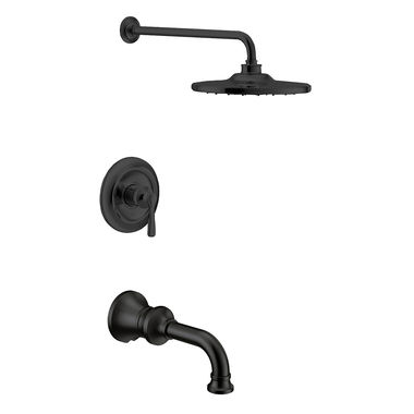 Click here to see Moen UTS344303BL Moen Colinet M-Core 3-Series Tub/Shower Faucet with 2.5 GPM Rainshower, 1-Function, Single Lever Handle, M-PACT, Immersion, Matte Black - UTS344303BL