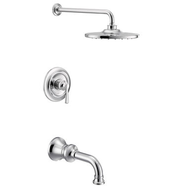 Click here to see Moen UTS344303EP Moen Colinet M-Core 3-Series Tub/Shower Faucet with 1.75 GPM Rainshower, 1-Function, Single Lever Handle, M-PACT, Immersion, Chrome - UTS344303EP