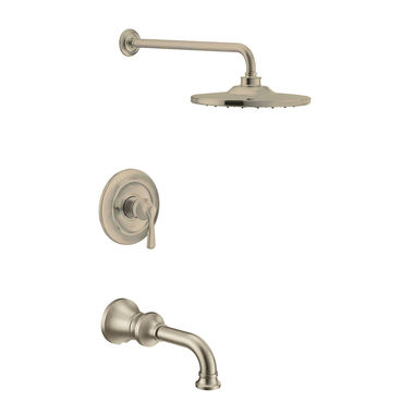 Click here to see Moen UTS344303EPBN Moen Colinet M-Core 3-Series Tub/Shower Faucet with 1.75 GPM Rainshower, 1-Function, Single Lever Handle, M-PACT, Immersion, Brushed Nickel - UTS344303EPBN